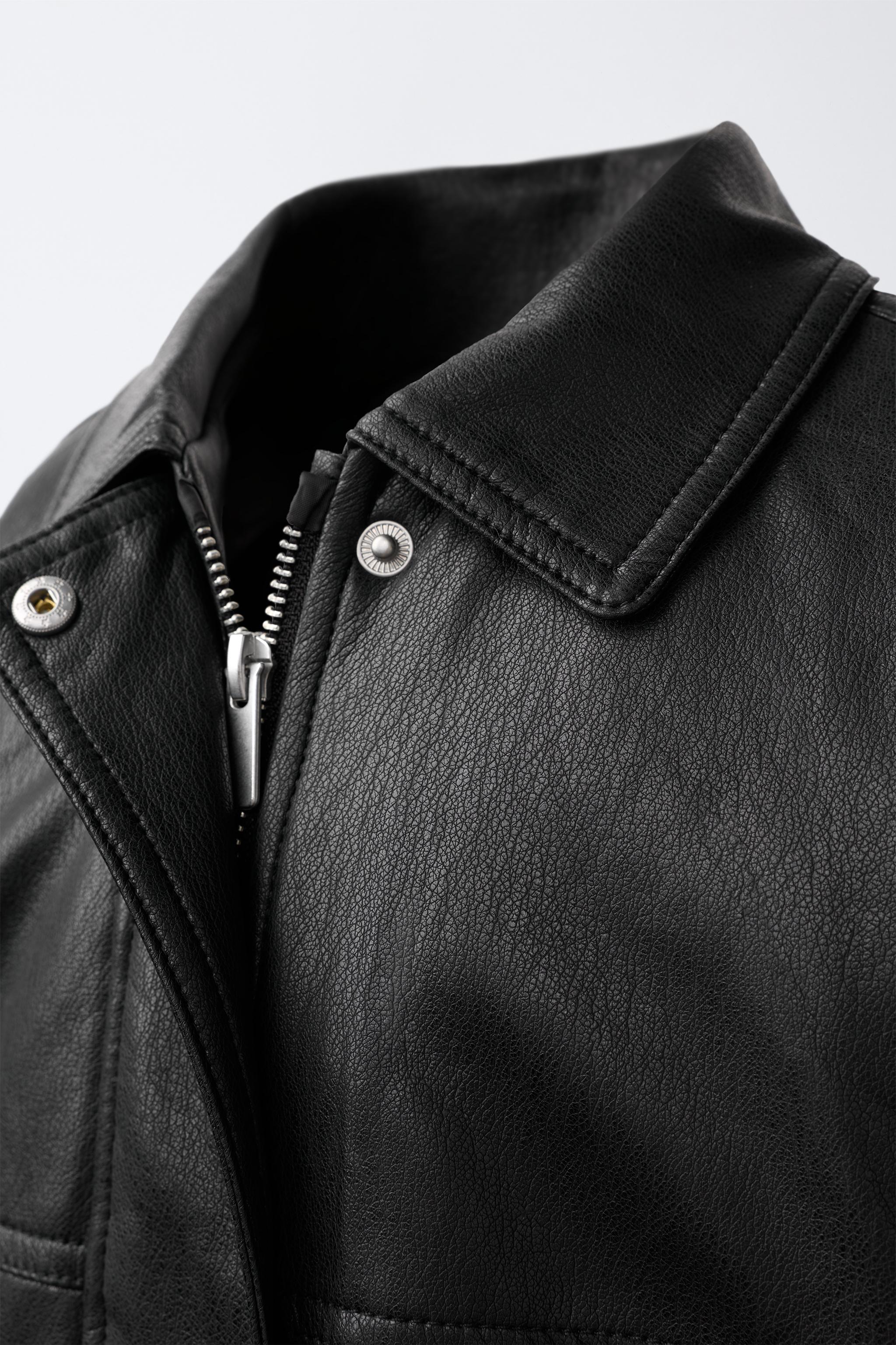 FAUX LEATHER BOMBER JACKET